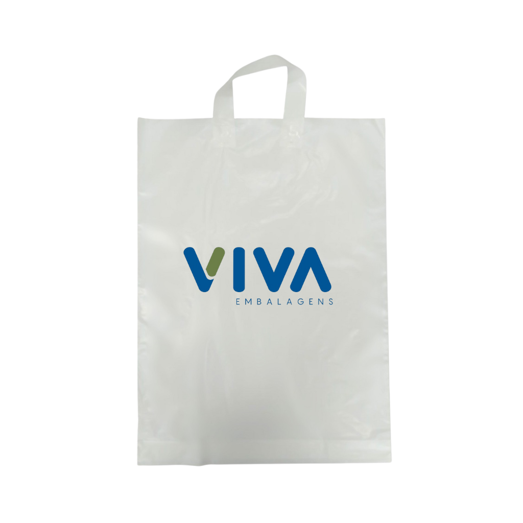 Sacola alça fita com logo - Embalagens Viva