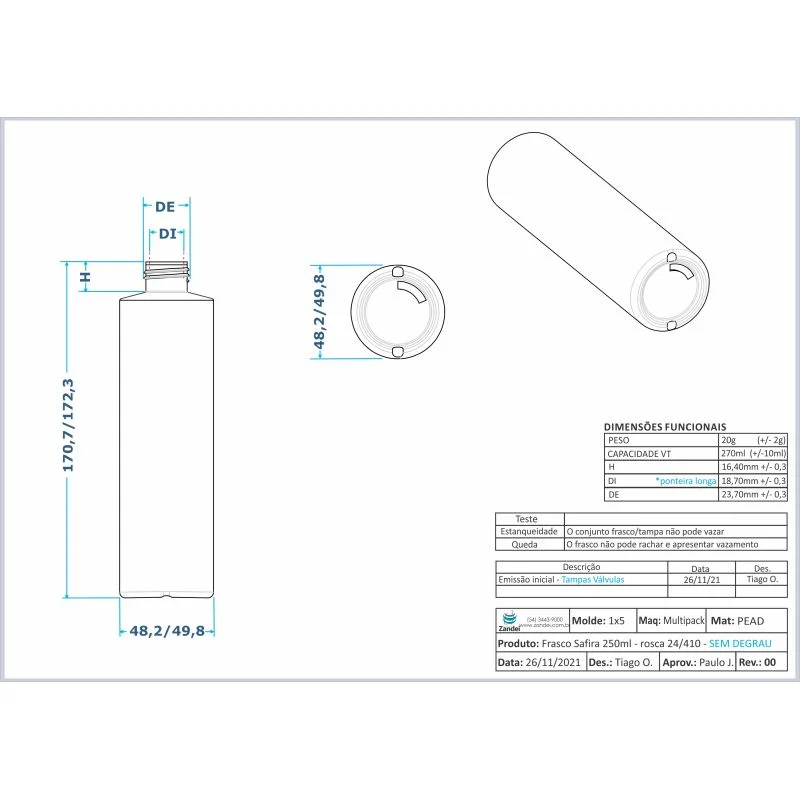 Ficha técnica safira 250ml