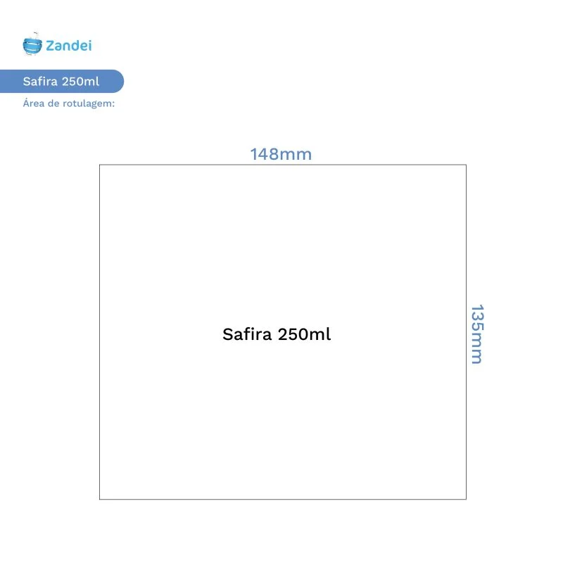 Frasco Safira 250ml - Rótulo